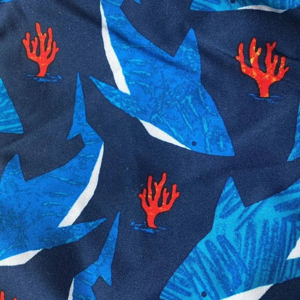 NWT Baby Gap UPF 50+ Shark Swim Trunks Blue Toddler Boys 3T Swim Shorts